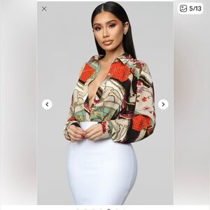Fashion nova Colorful Patterned Blouse